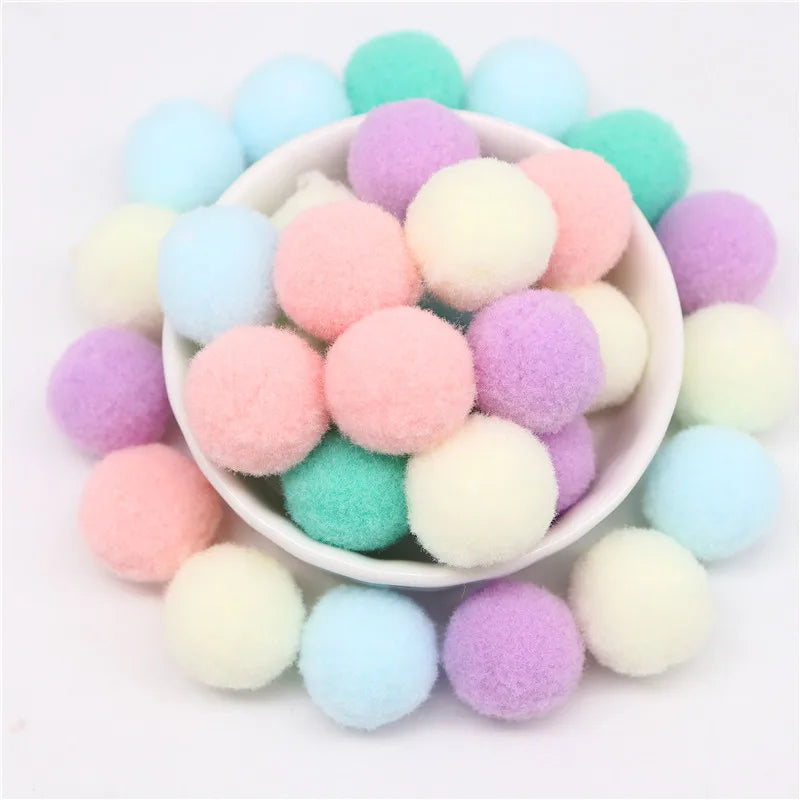 Soft Pompom Fluffy Pompones Plush Craft Pom Poms Ball Furball mini 8mm to 30mm Pompon Christmas Decoration Kids Toys crafts -