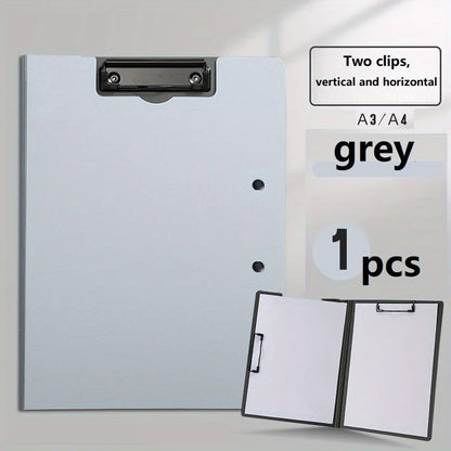 1pc A4 File Folders, Documents Organizer, Clipboard With Cover, Paper Folder For Business & School, Stationery & Office Suppl