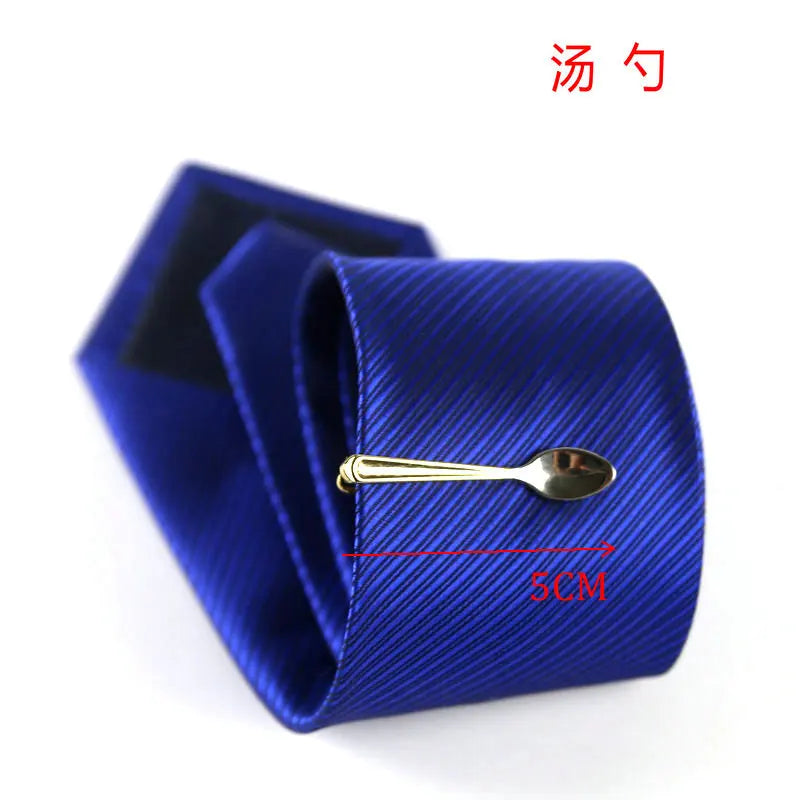 New Stainless Tie Clip For Men Classic Metel Tie Pin Copper Tie Bar Quality Enamel Tie Collar Pin Crystal Business Corbata
