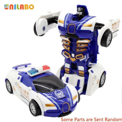 Transformable Robot Sports Car Toys, No Batteries, Educational Kids Gift, Colorful Model Vehicle for Play Learning - Blue