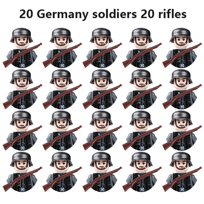 Multi-style military soldiers mini character building blocks DIY assembled building blocks children's collection toys and gif