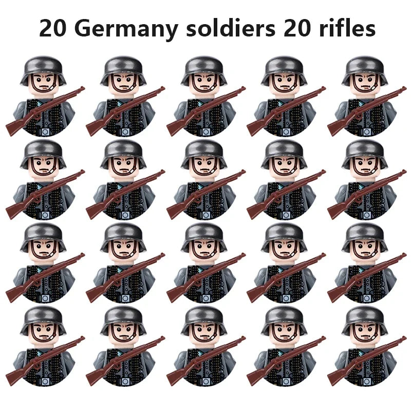 Multi-style military soldiers mini character building blocks DIY assembled building blocks children's collection toys and gif
