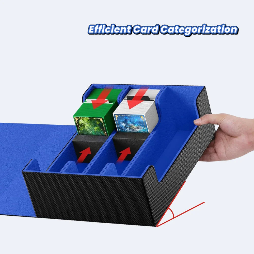 Trading Card Storage Box, Holds 1800+ Sleeved Cards, Magnetic Closure PU Leather Card Case for MTG, PTCG, YGO, Sports Cards