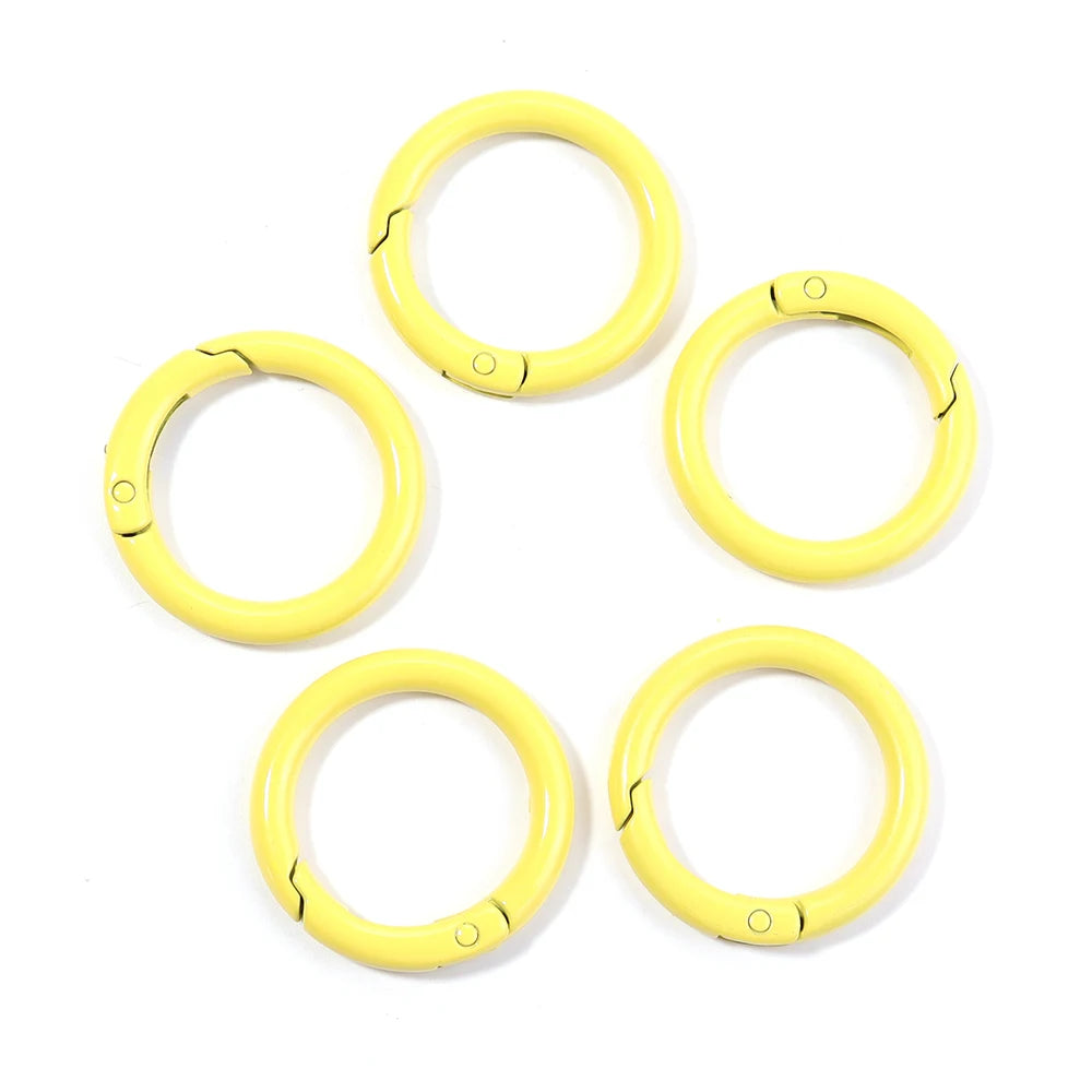 5-10pcs/lot Colorful Spring Clasps Openable Round Carabiner Keychain Bag Clips Hook Dog Chain Buckles Connector For DIY Jewel