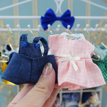 Dress Dollhouse Accessories 1:12 Forest Animal Family Clothes Fashion Daily Wear Casual Outfits Vest Shirt Skirt Pants for Do