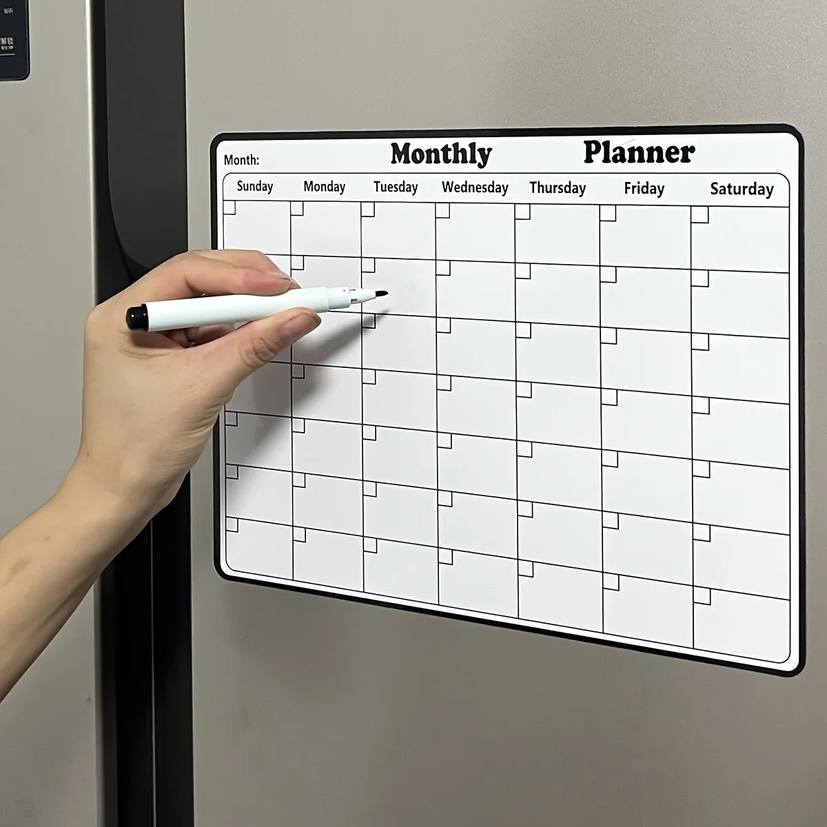 Magnetic Refrigerator Dry Erase Calendar Monthly Planner Whiteboard Record Message Board Memo Pad Fridge Magnets Kitchen Deco