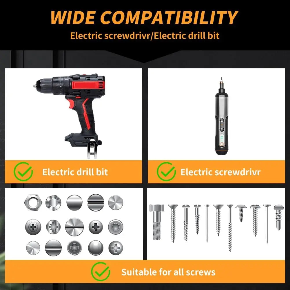 Spring-Loaded Screw Holder Drill Bit Anti-Drop Screwdriver Bit Fixing Clamp Set Screw Holder Drill Bit Phillips Screwdriver B