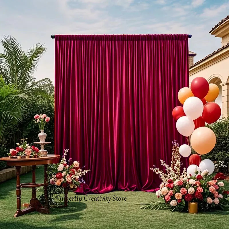 Satin Backdrop Curtain,with Rod Pocket for Wedding,Birthday,Baby Shower,Photography,Graduation Party Backdrop Drapes,1 Panel
