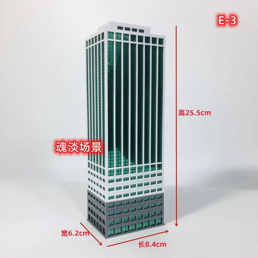 Diorama 1:300 Scale Architectural Model City Skyscraper Building Scene Display Model Railway Train Assembled Layout - E-3