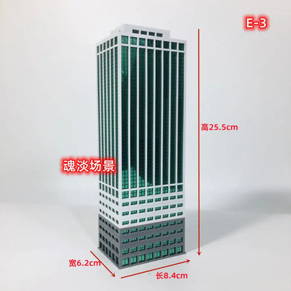 Diorama 1:300 Scale Architectural Model City Skyscraper Building Scene Display Model Railway Train Assembled Layout - E-3