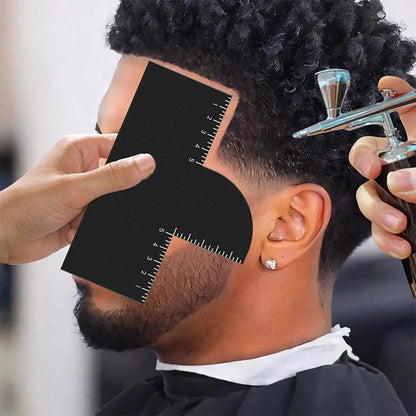 1Pcs Men Hair Styling Template Barber Haircut Card with Measurement Indicator Men Hairline Beard Lineup Guide Haircut Templat