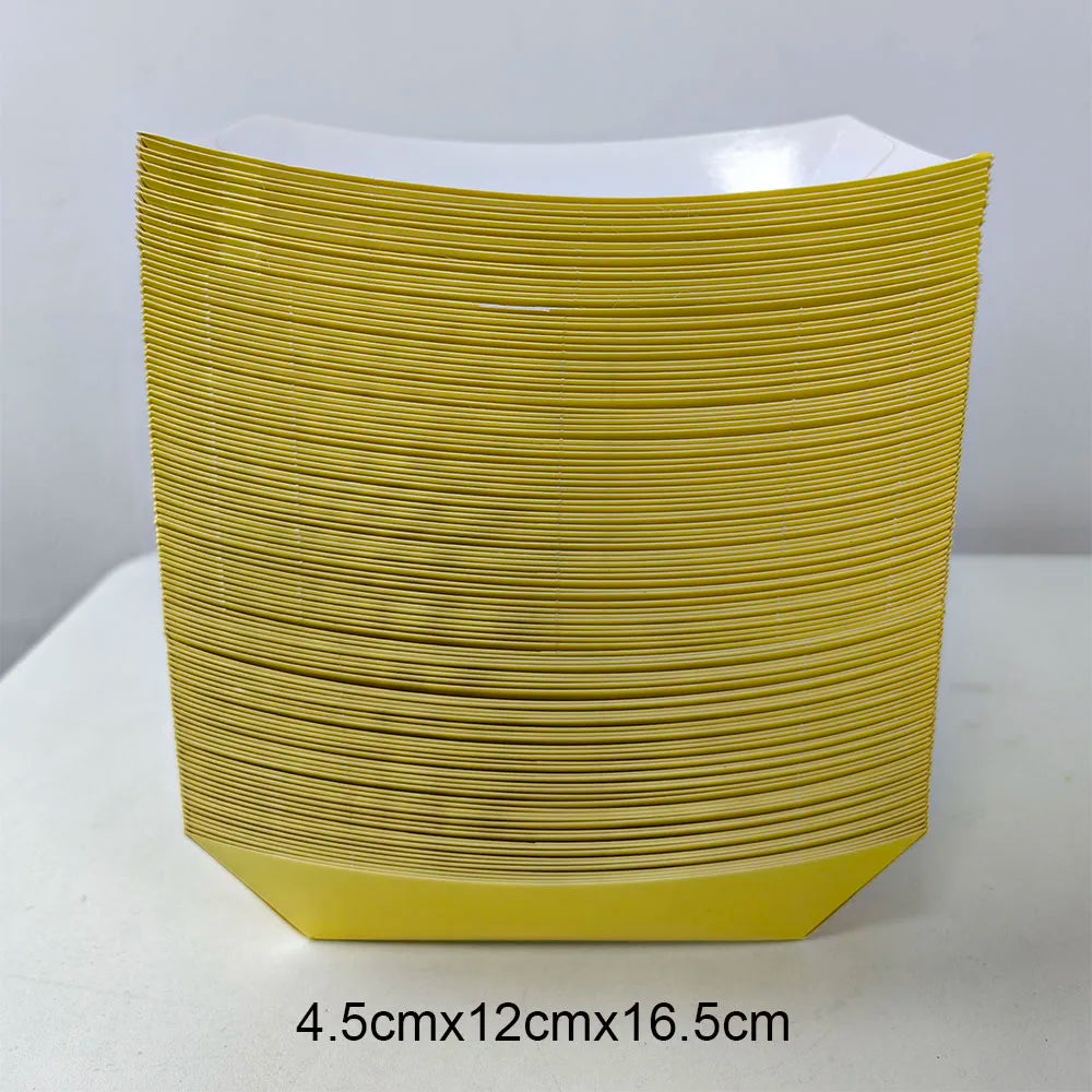 6/12/24 Solid Color Paper Food Trays Disposable Food Boat Black White Blue Yellow Popcorn Box Baby Showe Birthday Party Suppl