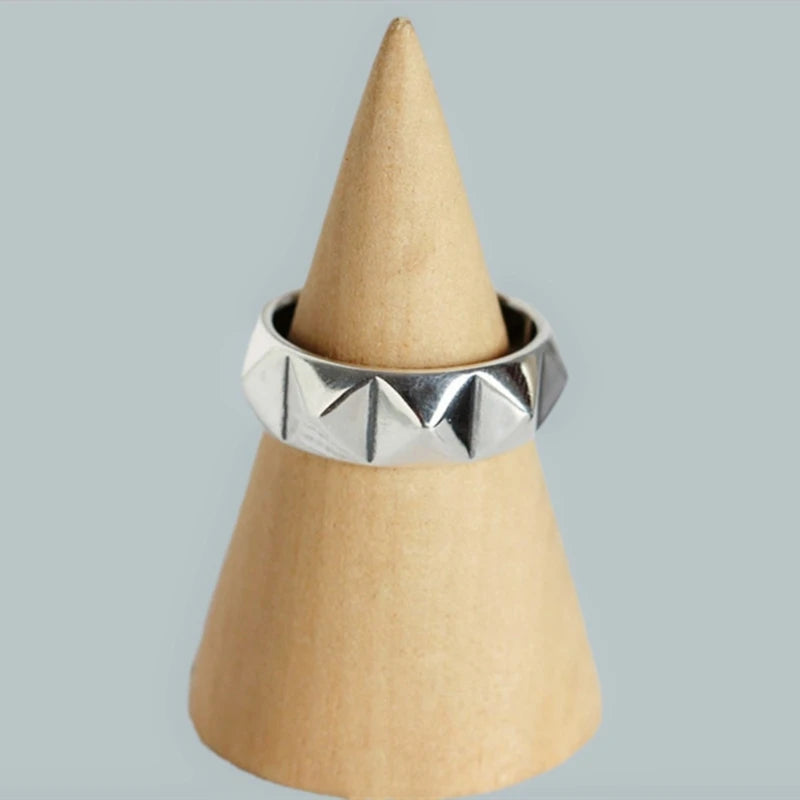 Silver Color Geometric rhombus Rings For Women Couples Trendy Vintage Personality Party Jewelry Gifts