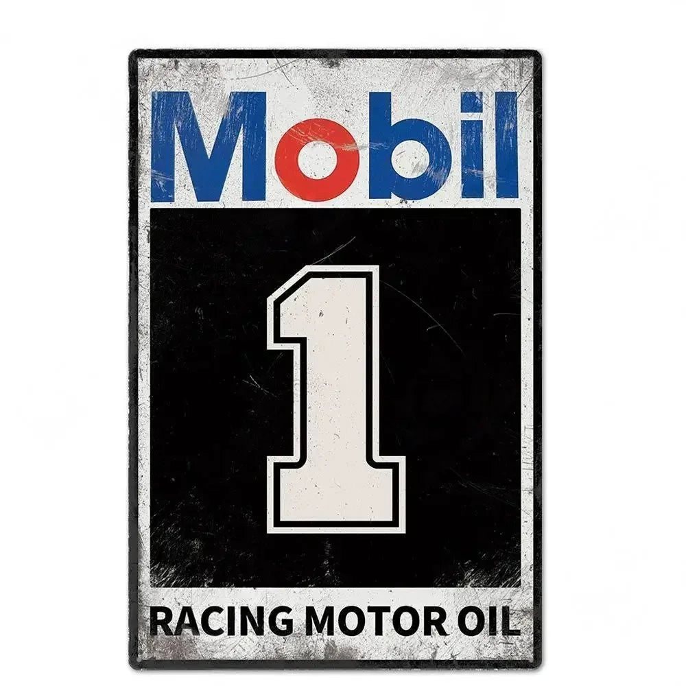 Engine Oil Vintage Signs Poster Metal Sign Decorative Plaque for Garage Gas Station Man Cave Club Bar Home Room Wall Decor - 