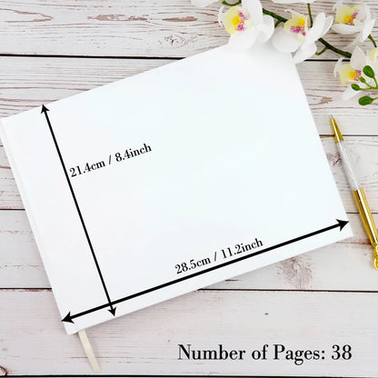 Personalized Wedding Guest Book Custom Black and White Guestbook for Reception, Engagement, Anniversary Keepsakes, Wedding Gi