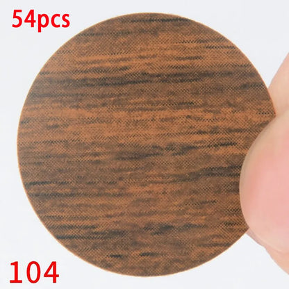54Pcs/Set Wooden Furniture Self Adhesive Screw Cap Cover Hole Stickers Wood Craft Desk Cabinet Drawer Art Sticker Ornament - 