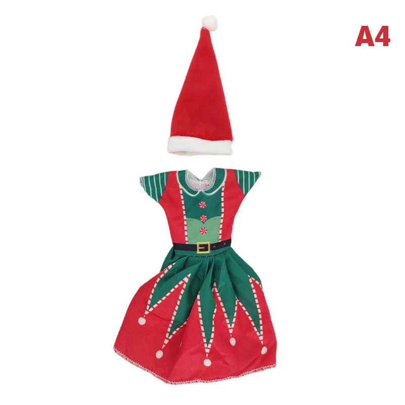 1Set Christmas Elf Doll Snowman Gingerbread Man Clothes Cook Hat Apron Baby Doll Clothes Toy Doll Accessories Kids Doll Toys 