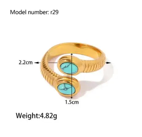 Fashion Simple Stainless Steel Rings For Women Gold Color Smooth Geometric Open Rings Arc Rings Diamonds Jewellery Ring Gift 
