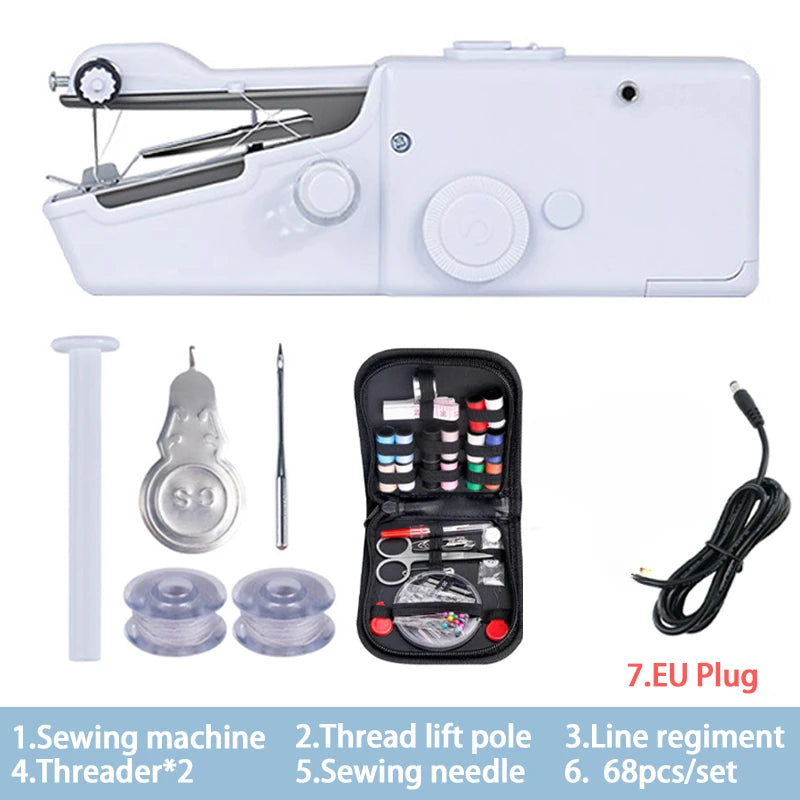Sewing Machine Household Small Multi-Function Portable Mini DIY Manual Tailor Sewing Machine Manual Sewing Machine - White lu