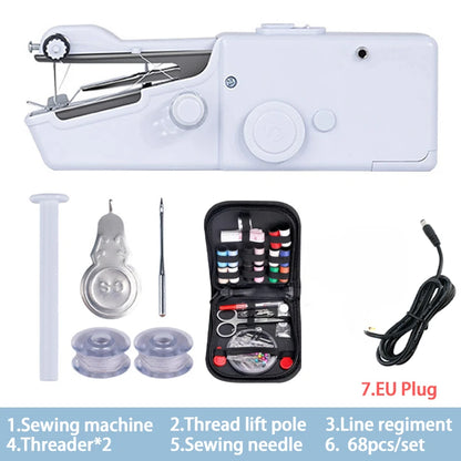 Sewing Machine Household Small Multi-Function Portable Mini DIY Manual Tailor Sewing Machine Manual Sewing Machine - White lu