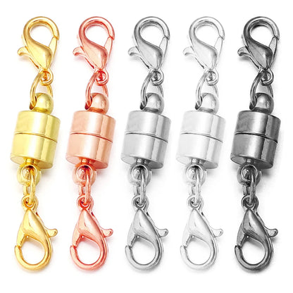 5Sets Strong Magnetic Clasps Copper Double Lobster Clasps Magnet Connectors Buckle Fasteners For DIY Jewelry Making Bracelets