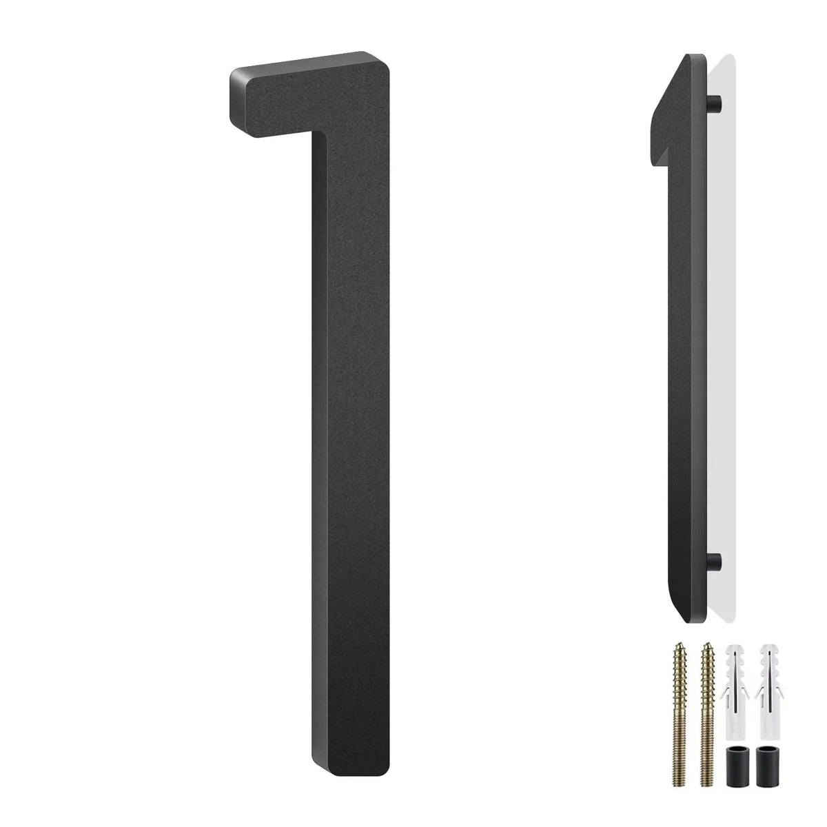 3-10 Inch Floating Aluminum House Address Numbers Letters, Modern Metal House Numbers for Outside, Black Metal Door Address L