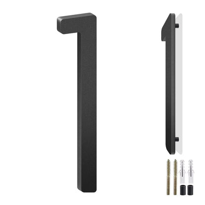 3-10 Inch Floating Aluminum House Address Numbers Letters, Modern Metal House Numbers for Outside, Black Metal Door Address L