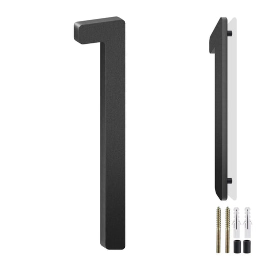 3-10 Inch Floating Aluminum House Address Numbers Letters, Modern Metal House Numbers for Outside, Black Metal Door Address L