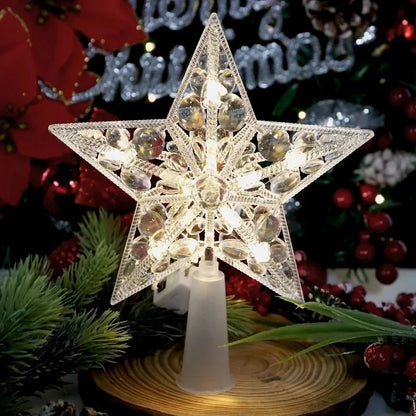 15cm Christmas Tree Decoration Stars Warm White Lights Home Room Decor Shining Lamp Xmas Festival - B1