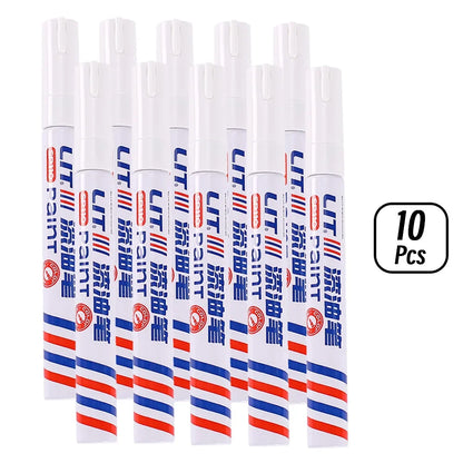 3mm 10p Colorful 8 Colors Permanent Paint Marker Waterproof White Markers tire tread rubber fabric Paint metal Paint Marker P