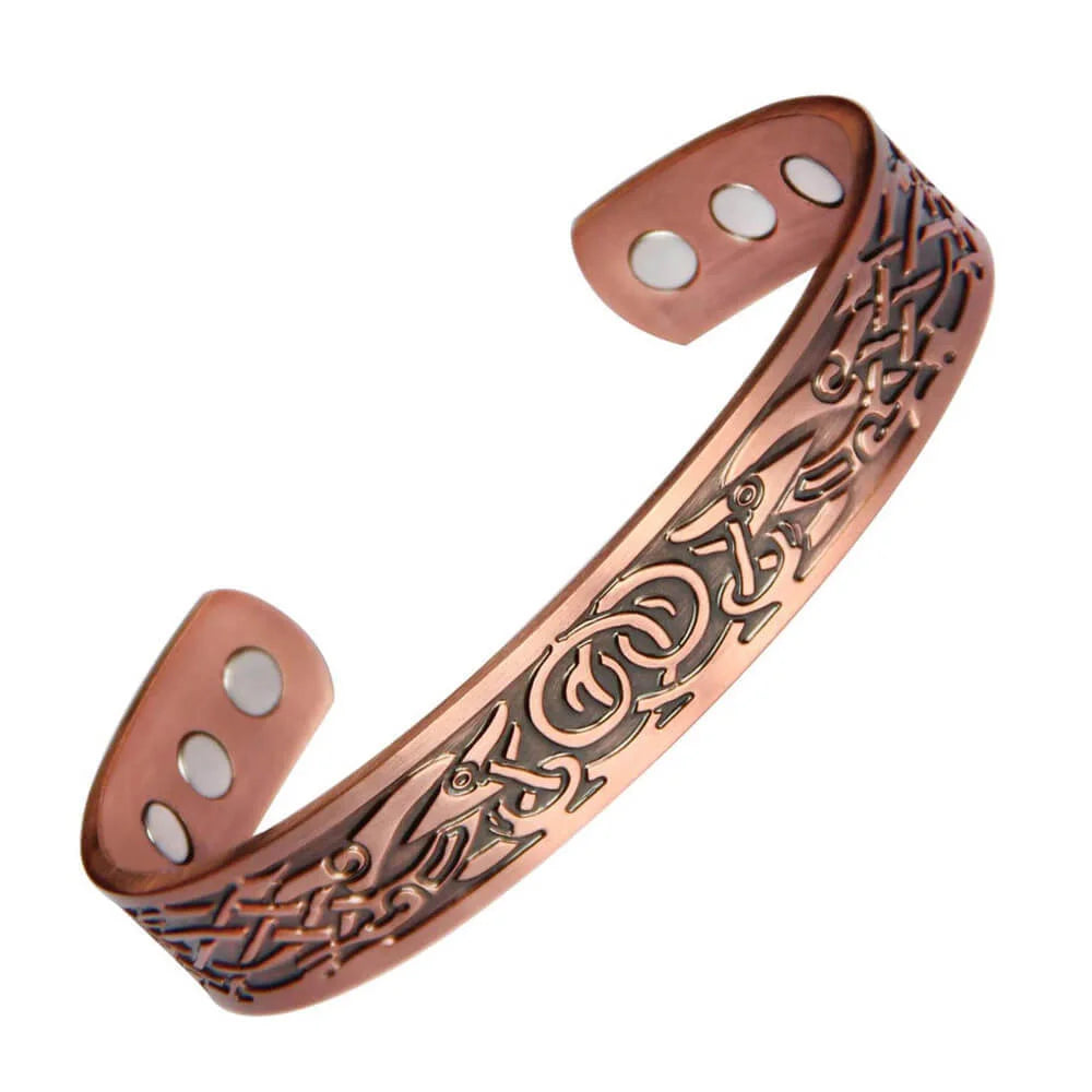 Vintage European and American style magnetic energy wristband bracelet, antique copper magnetic trendy accessory - Style 6