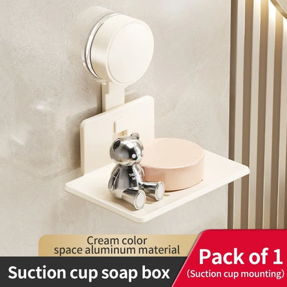 No-Drill Suction Cup storage rack soap storage rack Toilet drain box Wall-mounted bathroom soap storage rack Household soap b