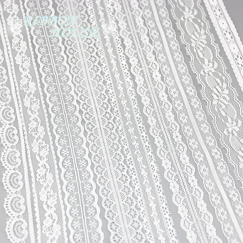 (5 yards/roll) white Lace fabric Webbing Decoration Lovely gift packing polyester Material