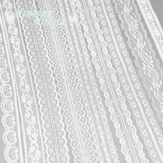 (5 yards/roll) white Lace fabric Webbing Decoration Lovely gift packing polyester Material