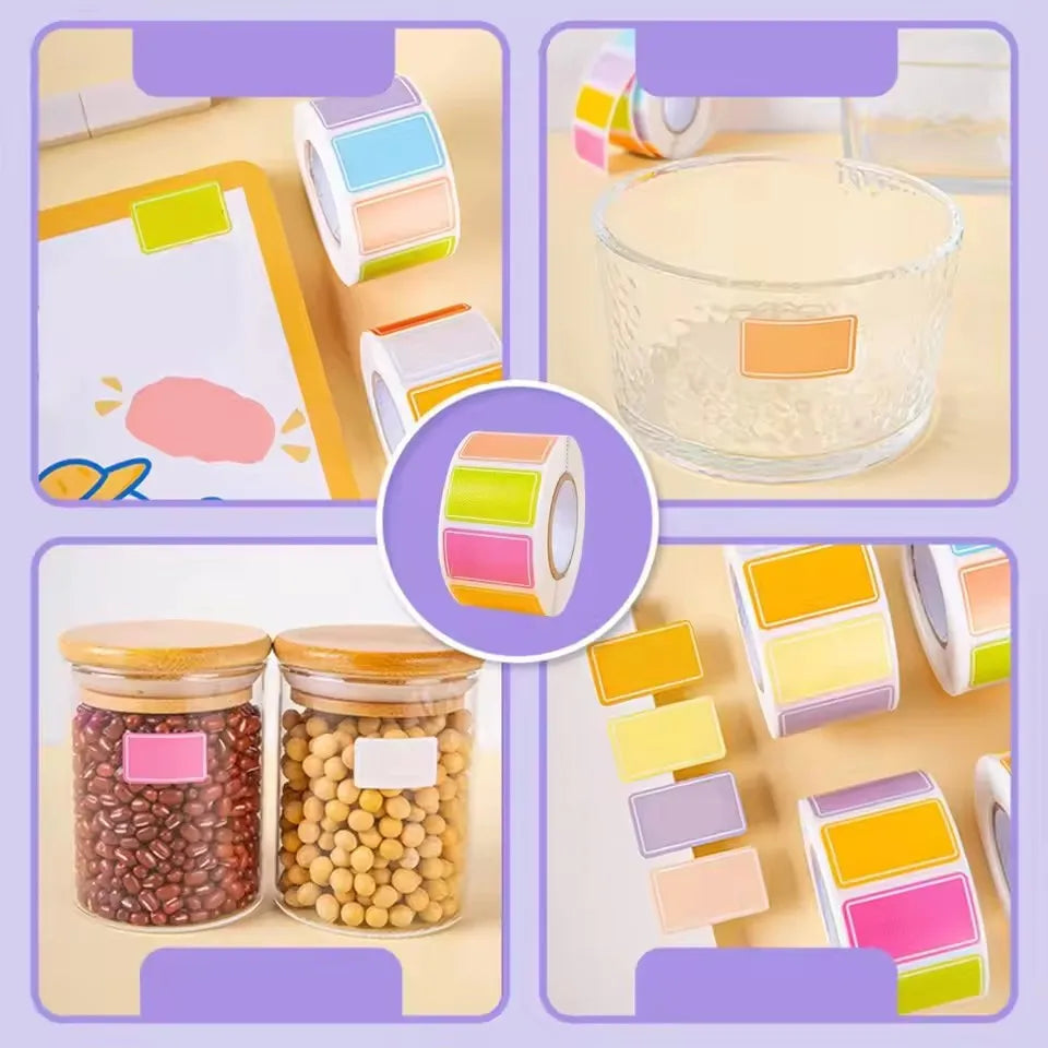 Random Colors 1.5*2.5cm Colorful Labels Handwritten Stickers Waterproof Self-Adhesive Journaling Stickers Writable Classifica
