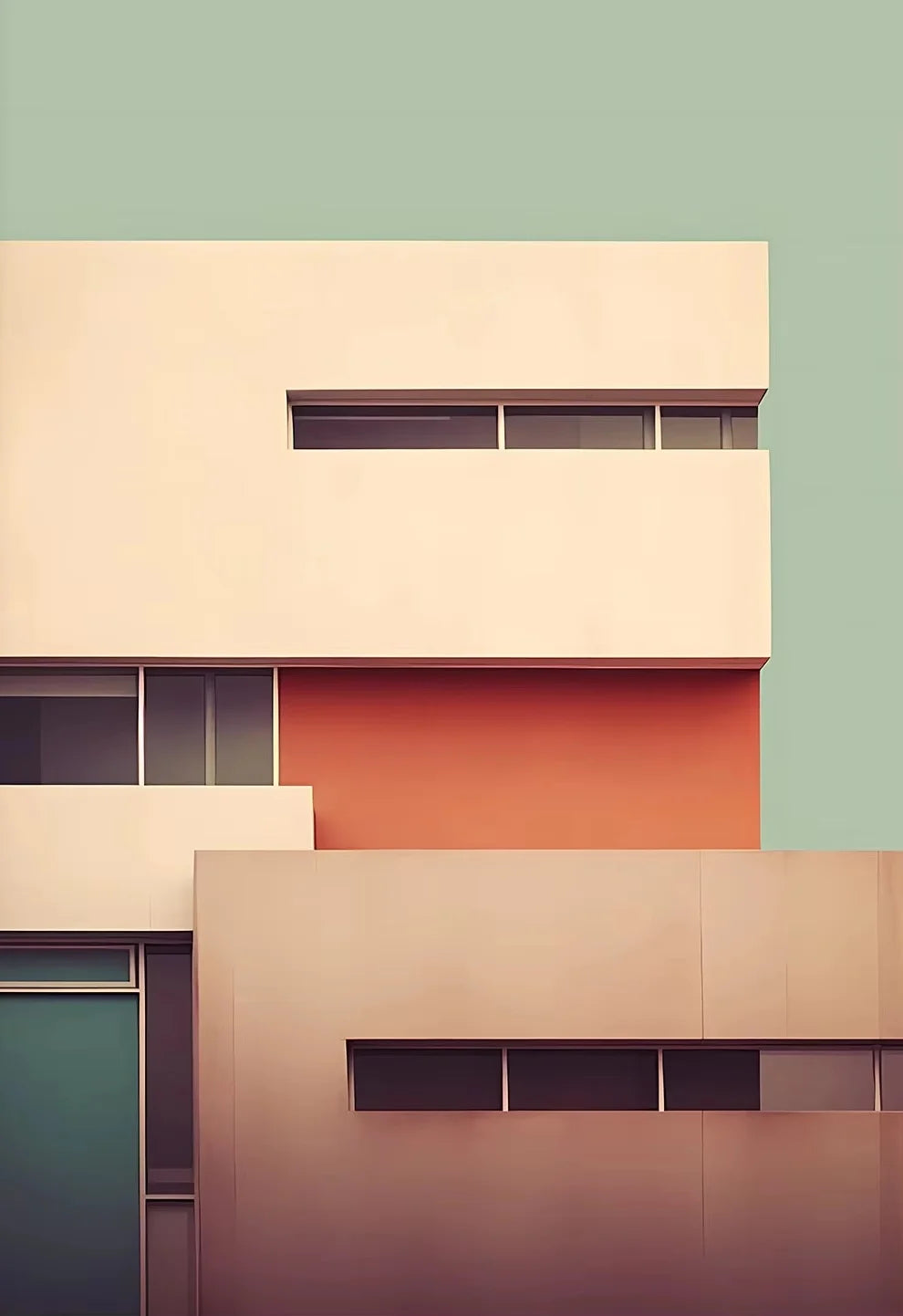 Classic Architecture Abstract Poster Prints Minimalist Fallingwater House Bauhaus Canvas Painting Wall Art Pictures Home Deco