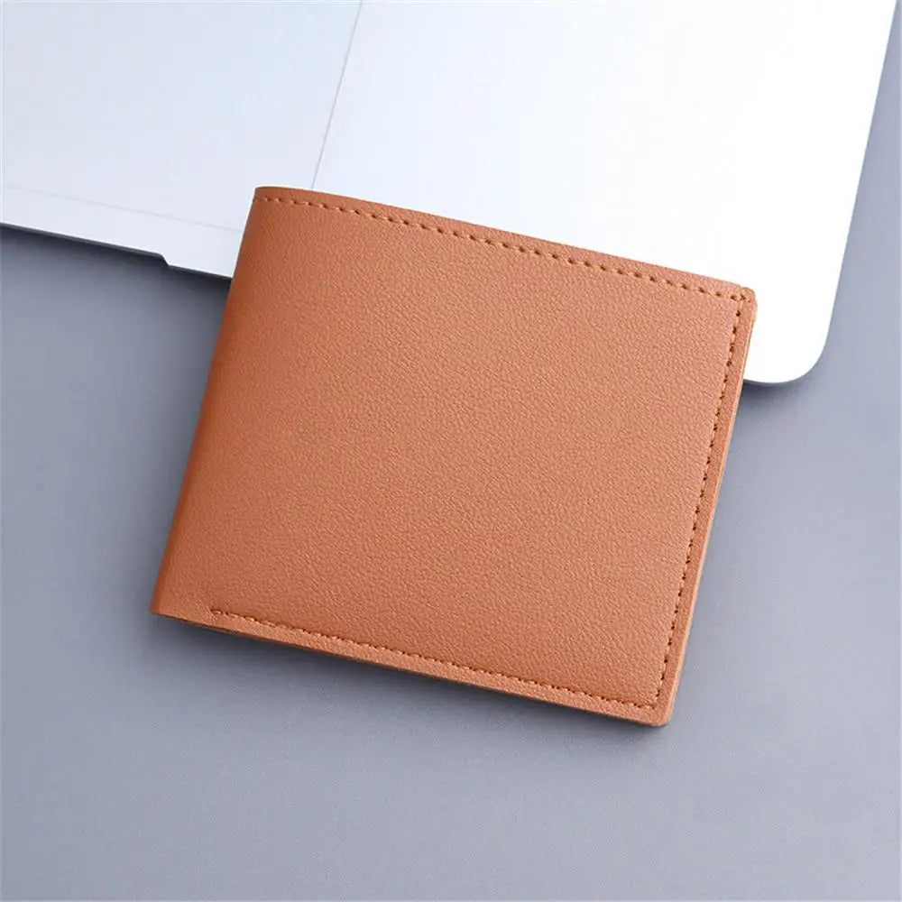Vintage Pu Leather Wallet Minimalist Purse For Men Money Change Pouch Credit Card Holder Man Birthday Gifts - coffee 2