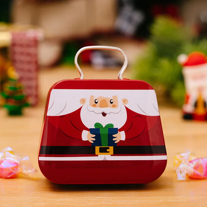 Christmas Decoration 2025 Metal Box Handbag Shape Tin Jar Jewelry Storage Case Kids Gift Can Storage Boxes 2026 Xms Party Dec