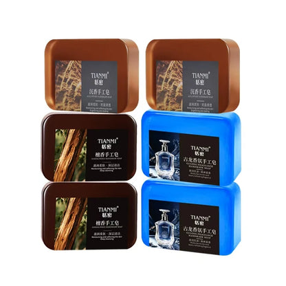 Men's Handmade Soap, Cologne Soap, Agarwood Soap, Last Soap, Three in One, Cleanses the Face, Hair, Bathes the Whole Body,