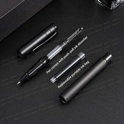 Luxury Metal Black Fountain Pen Nib 0.28/0.38/0.5/0.7/1mm Calligraphy Writing Pen Office Business School Stationery Supplies