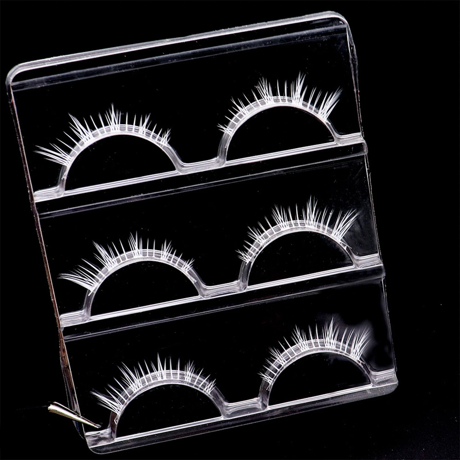 White Feather Lashes Strips Manga Cosplay False Eyelashes Full Srip Cluster Lashes Extensions Halloween Christmas Party Makeu