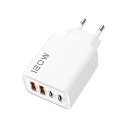 Quick Charge 3.0 Fast Charger Muti Total 120W 4 Port USB Type C PD Mobile Phone Wall Adapter for iPhone 16 Samsung S24 Xiaomi
