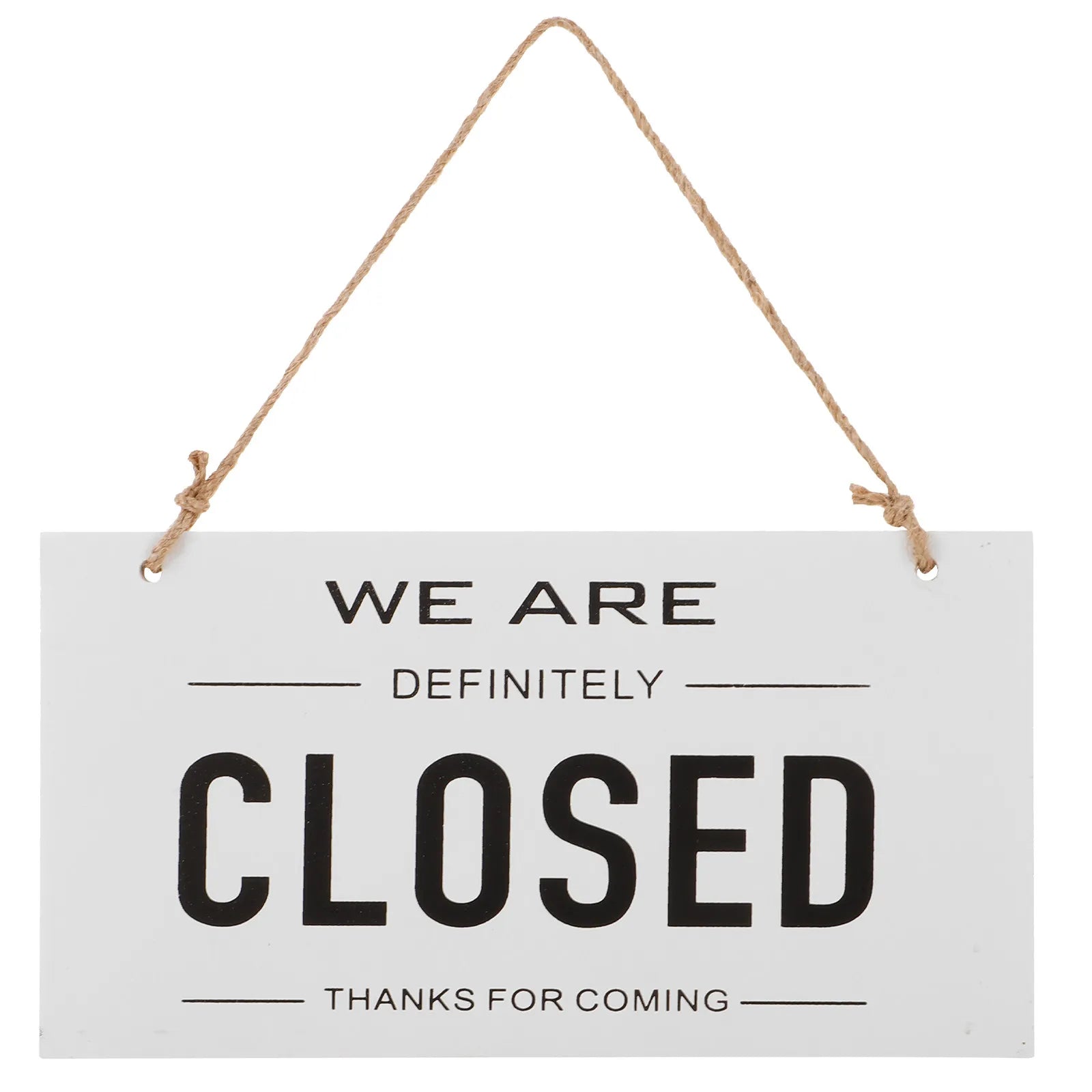 Double-Sided Wooden Store Sign White Simple Design Open Closed Sign for Door Hanging Rustic Decor