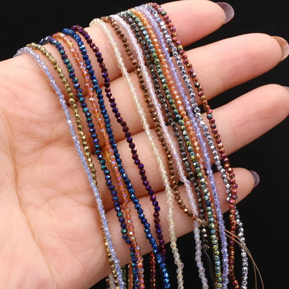 Natural Stone Beads Small Round Beads Mix Color Faceted Loose Spacer Beaded for Jewelry Making DIY Bracelet Necklace Accessor