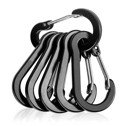 6pcs Carabiner Clip Aluminum Alloy Keychain Lock Buckle Snap D-Ring Clip Outdoor Backpack Camping Multi Tool Fishing Hiking H