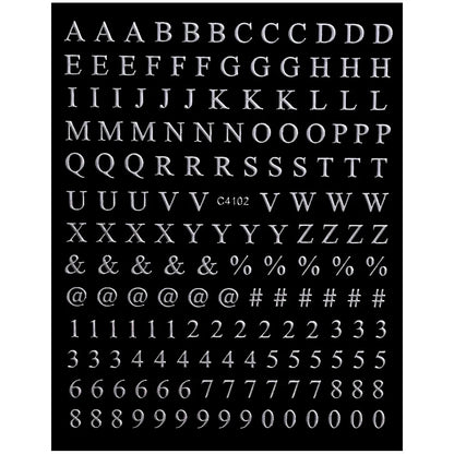 8 Sheets Letters Nail Art Stickers Number Nail Decals Self-Adhesive Luxury Gold Silver English Alphabet Nail Sticker Black Wh