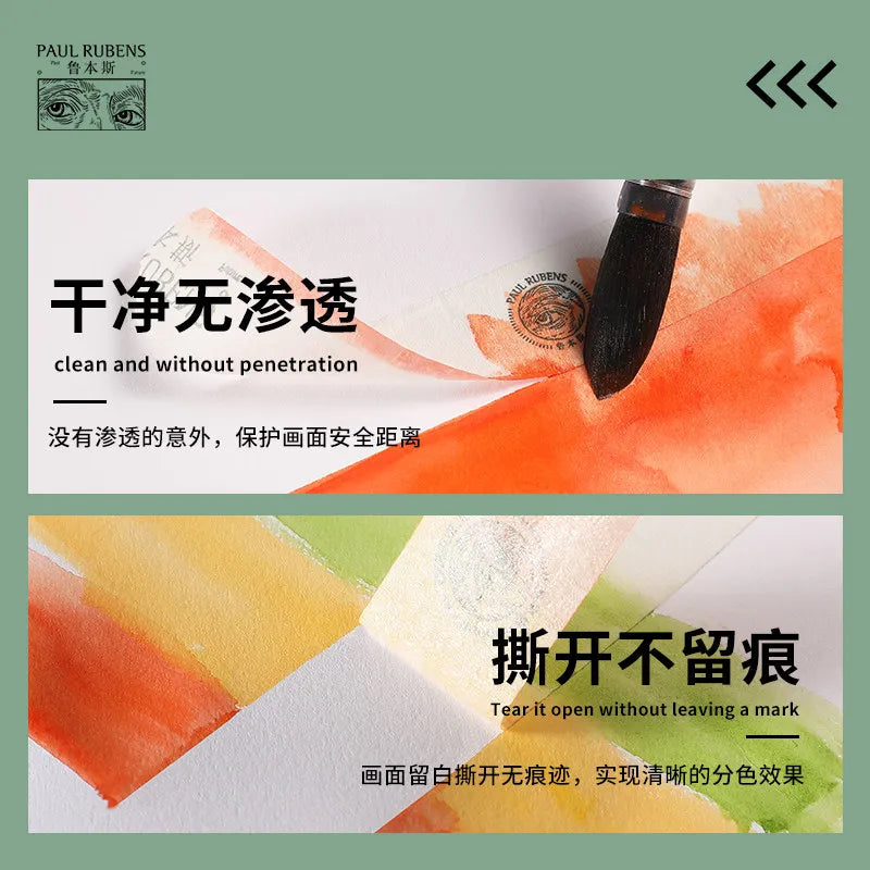 Paul Rubens Watercolor Masking Tape 25mmx20m Sketch Painting Oil Painting Artist Washi Tape Sketch Fixation Sticky Traceless