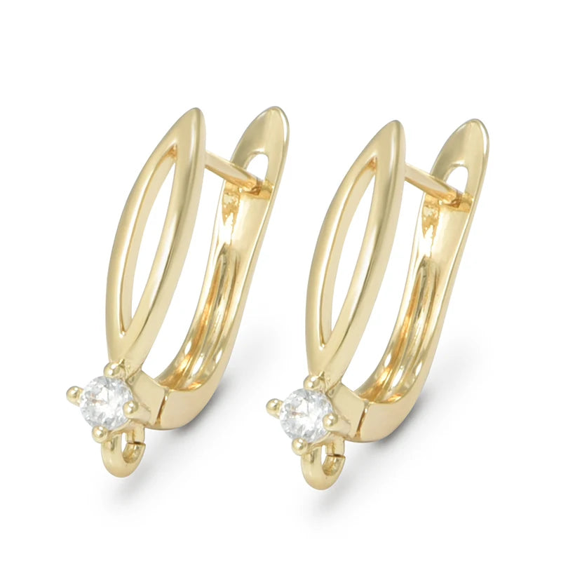 Silver Color Brass Earring Hooks for DIY Jewelry Making Handmade Silver Color Jewelry Accessories Findings Eawires - Gold H