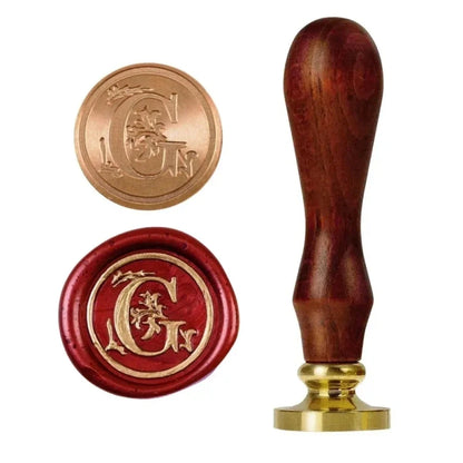 1set 26 Letter A-Z Wax Seal Stamp with wooden handle, Wax Seal Paint Copper Head for Envelope Gift Invitation Card Sticker - 