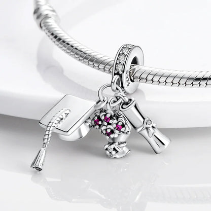 2026 Charms Bead 925 Sterling Silver Pink Butterfly Luminous Firefly Dangle Fit Bangle Bracelet Necklace DIY Jewelry